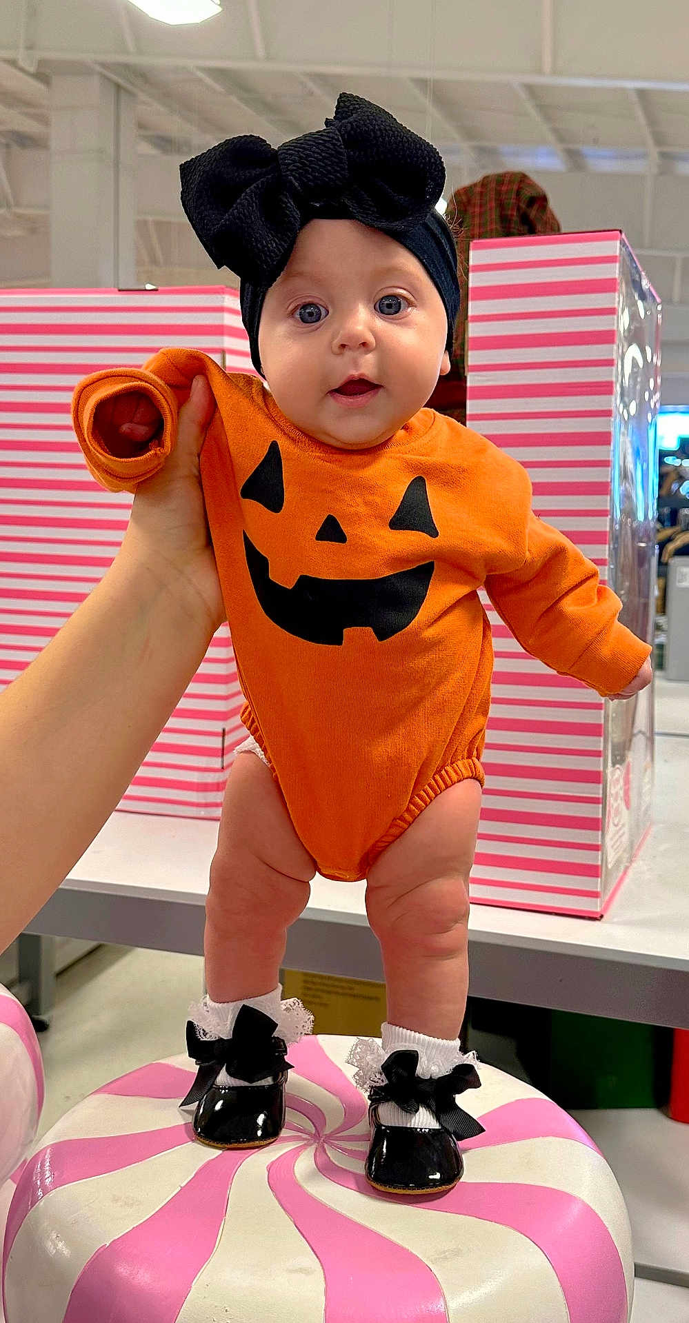 Emersyn joined the competition — help win amazing prizes! adult, baby, birthdaycake, cake, clothing, costume, cream, dessert, face, food, footwear, hat, head, highheel, icing, male, man, person, shoe, toy