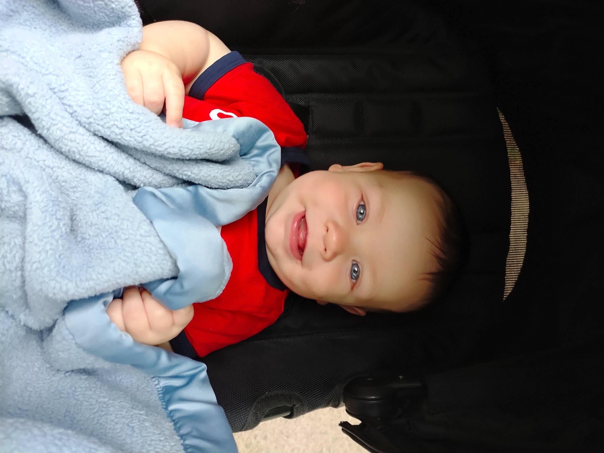 Westin joined the competition — help win amazing prizes! baby, baby_toddler_clothing, cheek, child, comfort, cool, electric_blue, flash_photography, fun, grass, happy, lip, mouth, nose, outerwear, person, sitting, skin, sleeve, smile