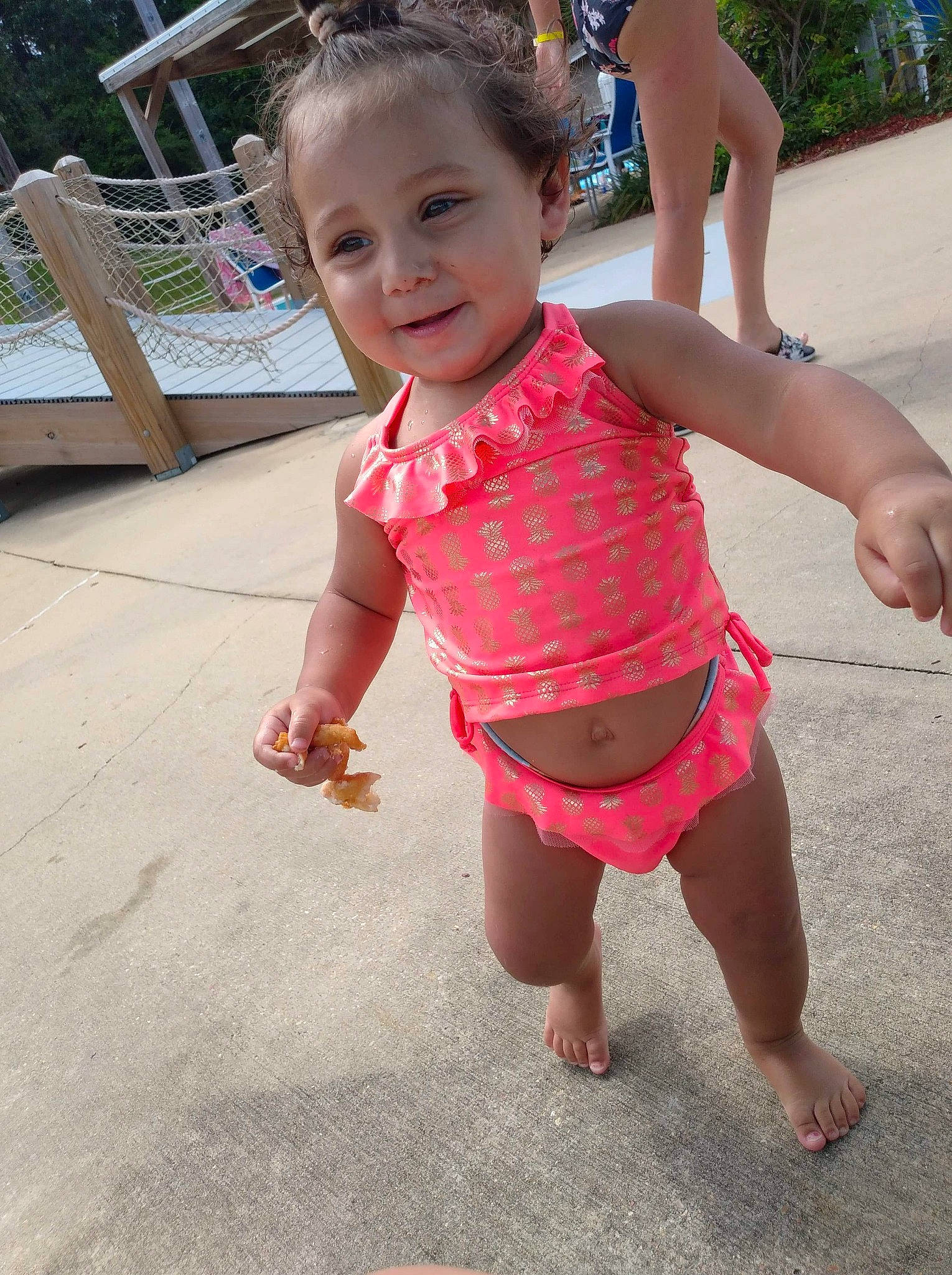 Serenity is registered to the contest to win money with this photo: baby, barefoot, child, fun, person, play, smile, summer, toddler, vacation