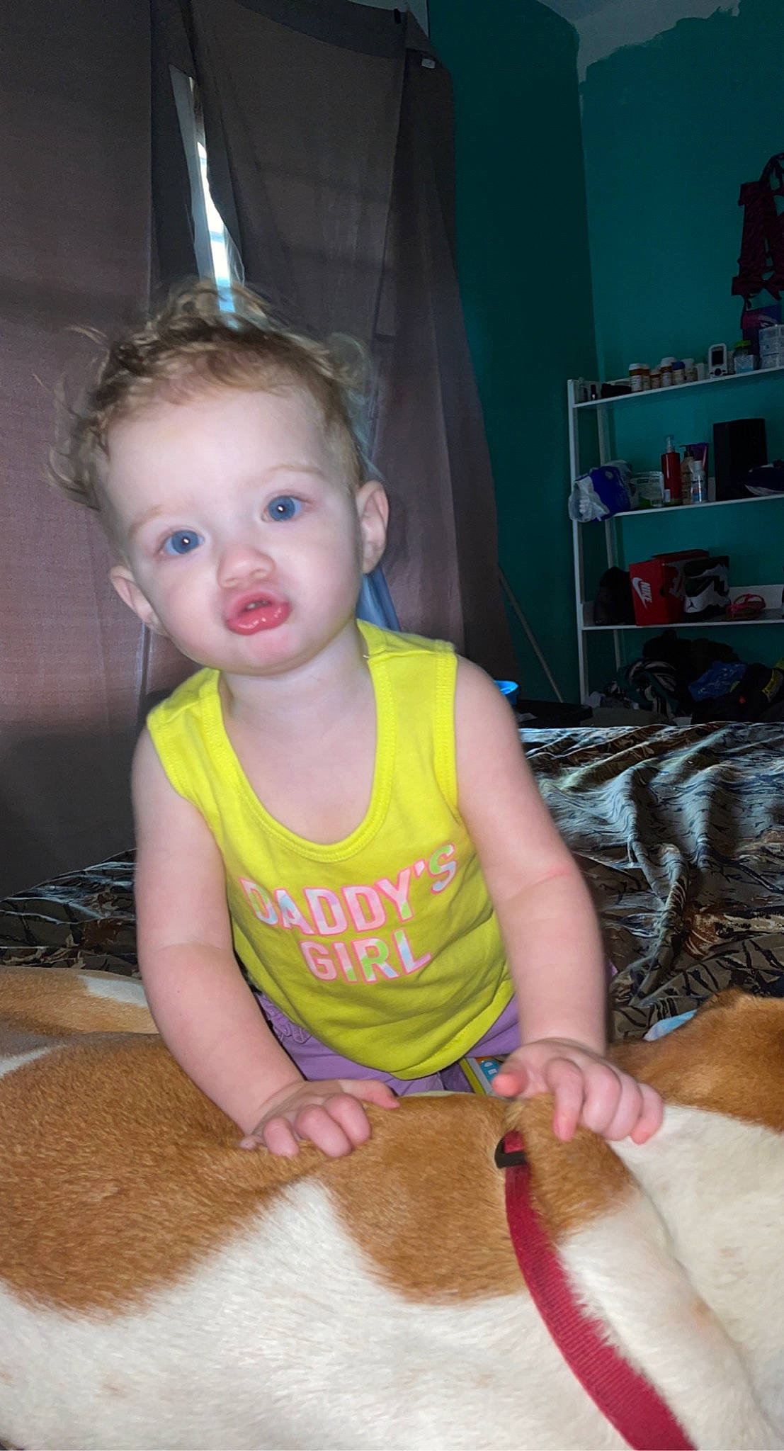 Evalynn joined the competition — help win amazing prizes! active_tank, baby, baby_toddler_clothing, beauty, chair, cheek, chest, child, floor, flooring, fun, human_body, iris, mammal, mouth, person, pink, room, sitting, skin