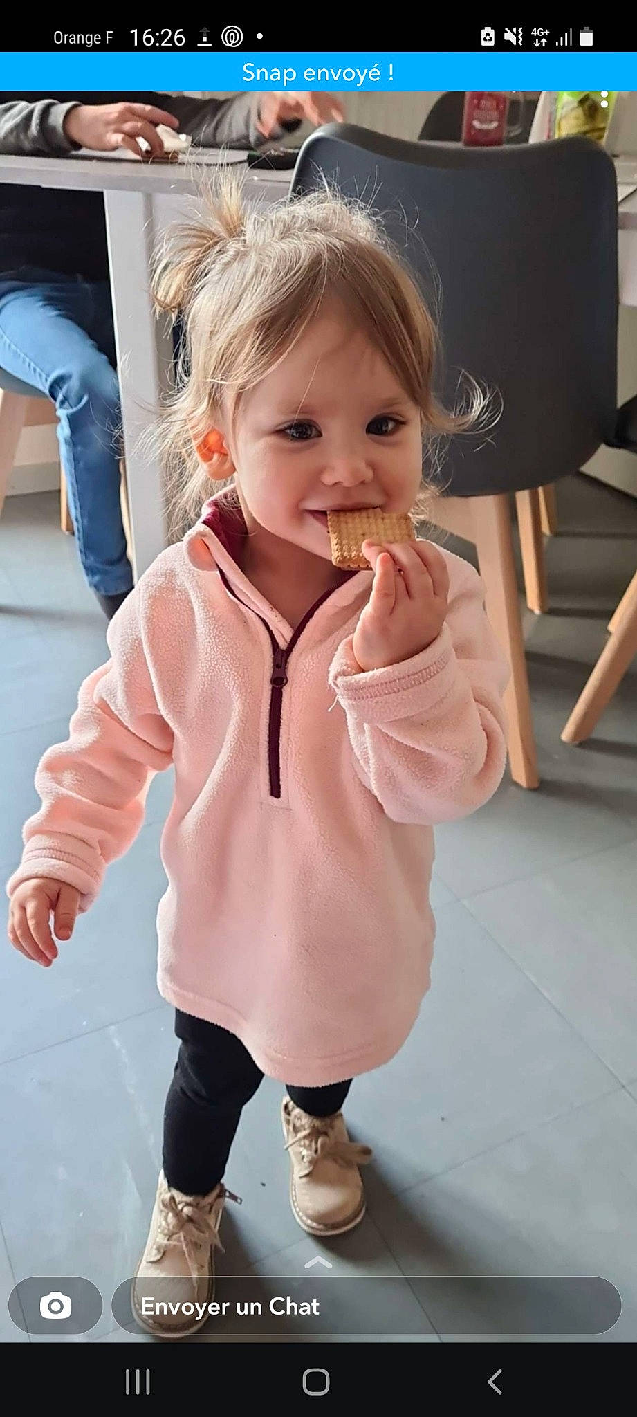 Lynna participe au concours pour gagner de l'argent avec cette photo : baby_toddler_clothing, cheek, clothing, face, finger, flooring, gesture, happy, head, iris, joint, leg, lip, nose, person, skin, sleeve, smile, standing, thumb