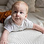 Neylan participe au concours pour gagner de l'argent avec cette photo : baby, bed, blanket, blond_hair, child, closeup, cozy, crawling, curious, cushion, face, hands, indoor, infant, light_skin, portrait, soft_light, texture, white_shirt, young