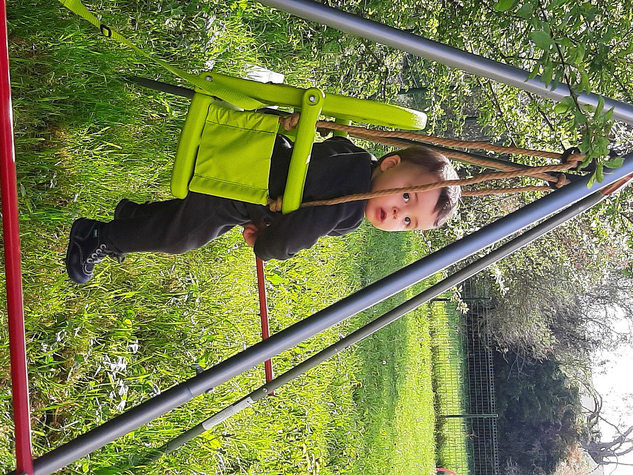 Lenny a rejoint le concours — aidez-le/la à gagner de superbes lots ! botany, fun, grass, happy, leaf, leisure, line, outdoor_play_equipment, people_in_nature, person, plant, playground, recreation, symmetry, toddler, tree, woody_plant