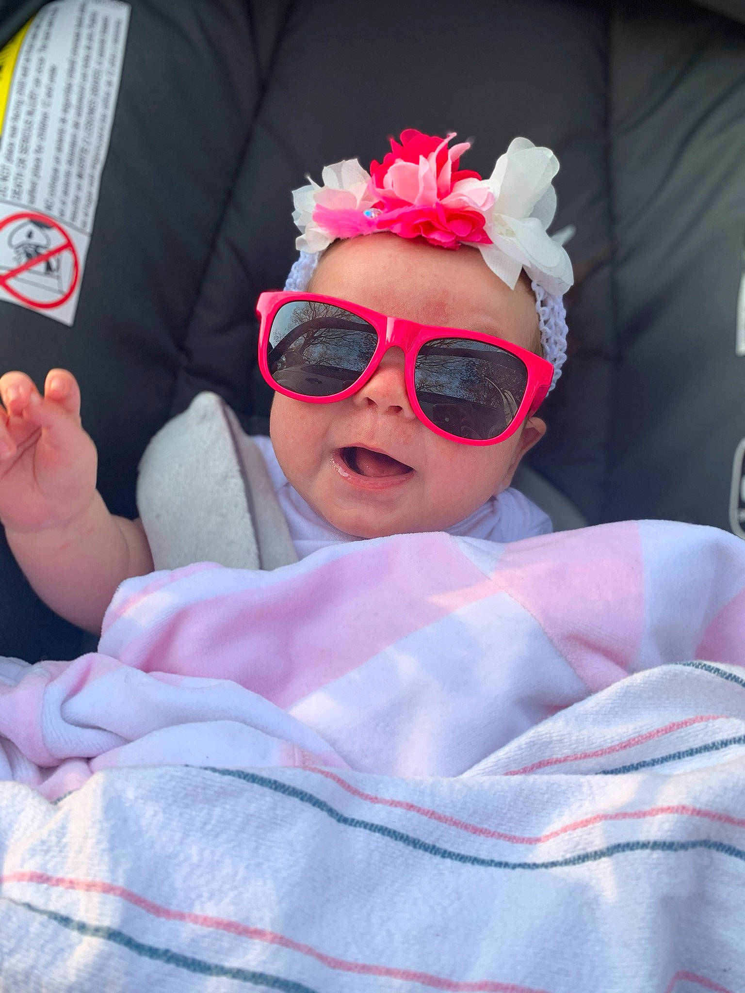 Everleigh Alexa joined the competition — help win amazing prizes! cap, carmine, event, eyewear, fun, fur, glasses, goggles, happy, headgear, headpiece, headwear, lip, magenta, person, personal_protective_equipment, petal, pink, recreation, sunglasses