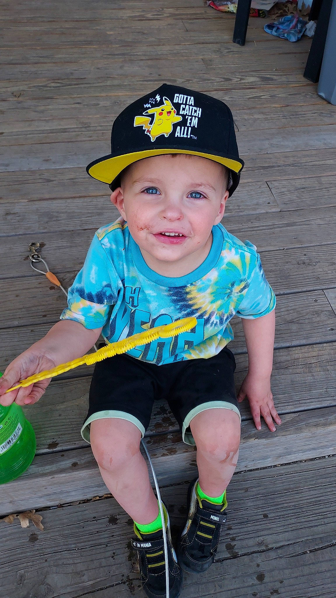 Cashton joined the competition — help win amazing prizes! baby_toddler_clothing, baseball_cap, cap, child, electric_blue, fashion_accessory, fun, grass, happy, hat, headwear, joy, leisure, person, personal_protective_equipment, play, recreation, shorts, sitting, sleeve