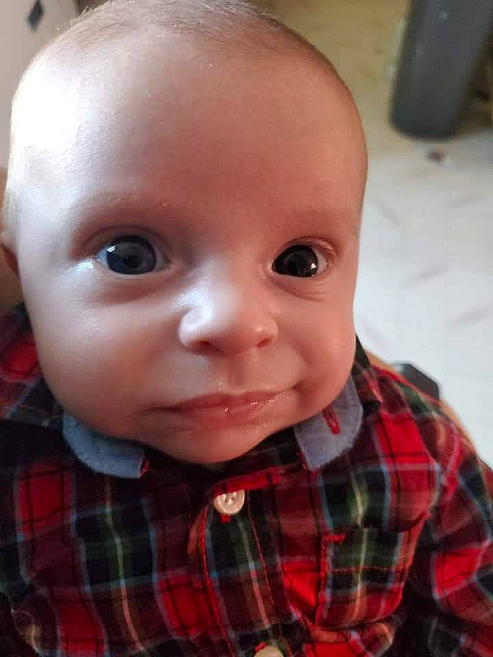 Cashton joined the competition — help win amazing prizes! baby, cheek, child, chin, design, eye, eyebrow, face, facial_expression, forehead, head, iris, lip, mouth, nose, pattern, person, plaid, skin, textile