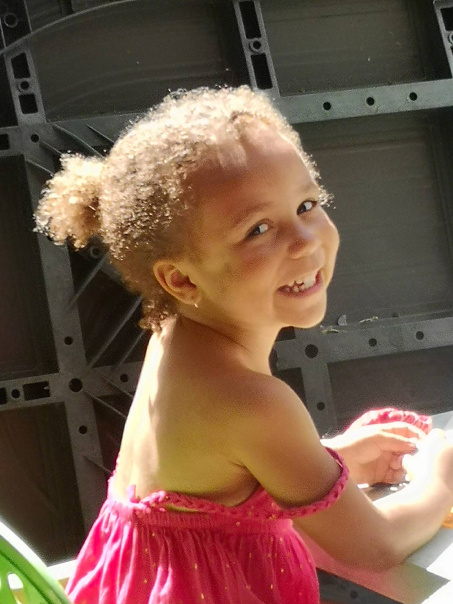 Linsey participe au concours pour gagner de l'argent avec cette photo : baby, baby_toddler_clothing, cheek, child, event, face, facial_expression, flash_photography, fun, hairstyle, happy, joy, lip, magenta, person, pink, red, skin, smile, standing