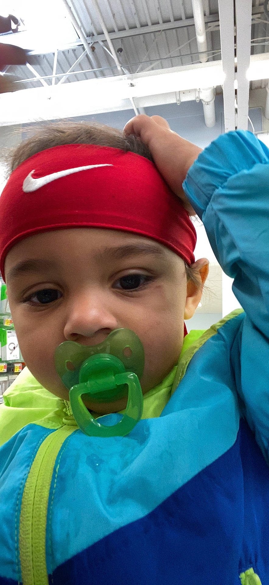 Cj is registered to the contest to win money with this photo: baby, cap, cheek, child, costume, event, eye, fun, happy, headgear, headwear, holiday, leisure, lip, mouth, nose, person, personal_protective_equipment, play, public_event