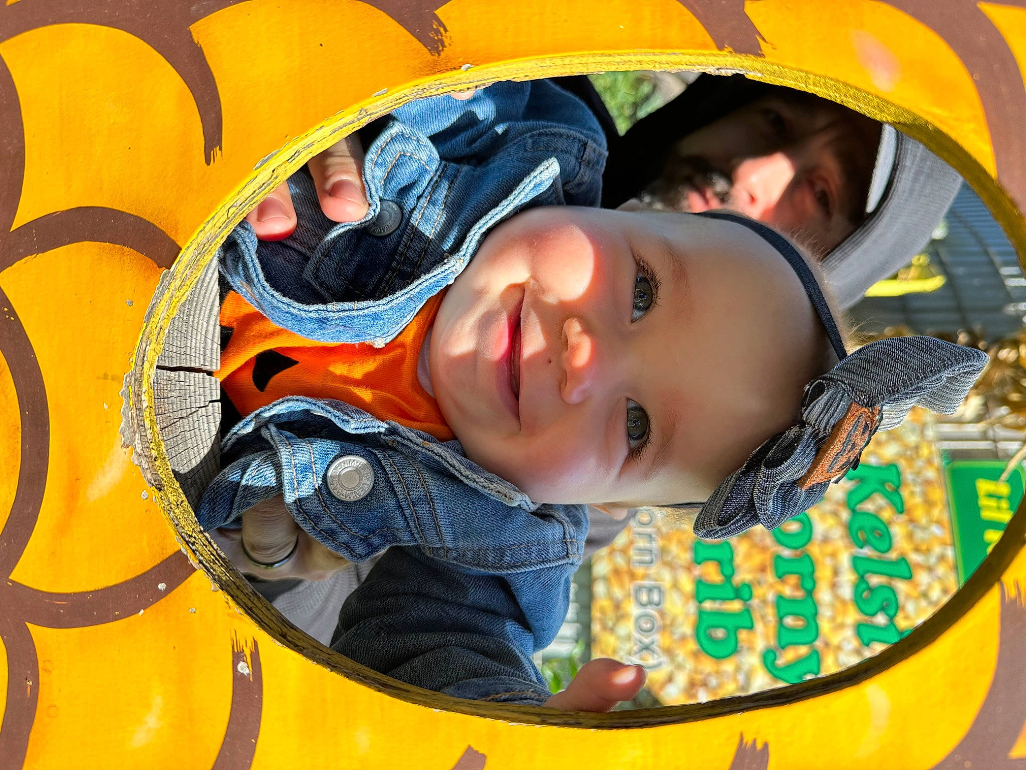 Lilly is registered to the contest to win money with this photo: baby, child, circle, cool, electric_blue, fun, happy, headwear, joy, laugh, leisure, organ, pattern, person, play, product, recreation, smile, t_shirt, toddler