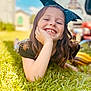 Kinlee Raye joined the competition — help win amazing prizes! bow, casual, child, cute, daytime, face, girl, grass, greenery, hair, happy, head, nature, outdoor, person, portrait, relaxing, smiling, sunlight, yard