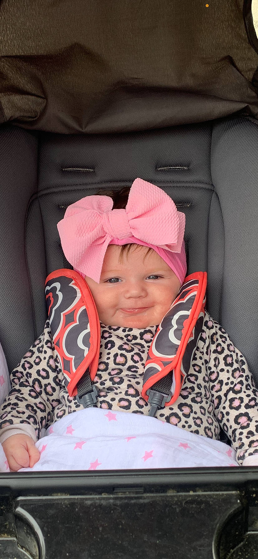 Lakelynn is registered to the contest to win money with this photo: auto_part, automotive_design, baby, baby_carriage, baby_products, baby_toddler_clothing, cap, car_seat, car_seat_cover, comfort, dress, headwear, joy, magenta, motor_vehicle, pattern, person, pink, sleeve, toddler