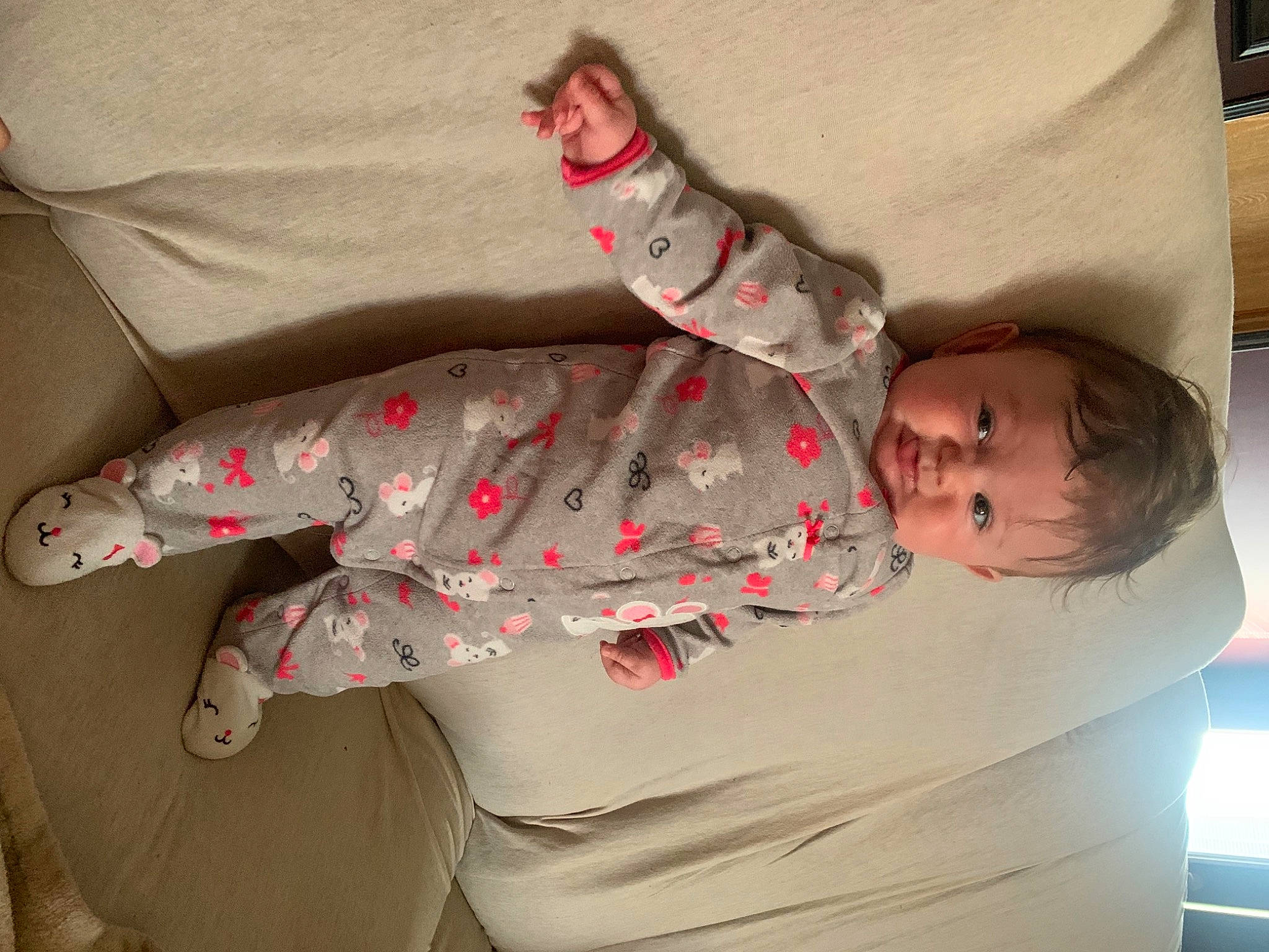 Lakelynn joined the competition — help win amazing prizes! abdomen, baby, baby_products, baby_toddler_clothing, carmine, child, comfort, couch, elbow, human_leg, knee, linens, pattern, person, pink, sleeve, t_shirt, textile, thigh, toddler