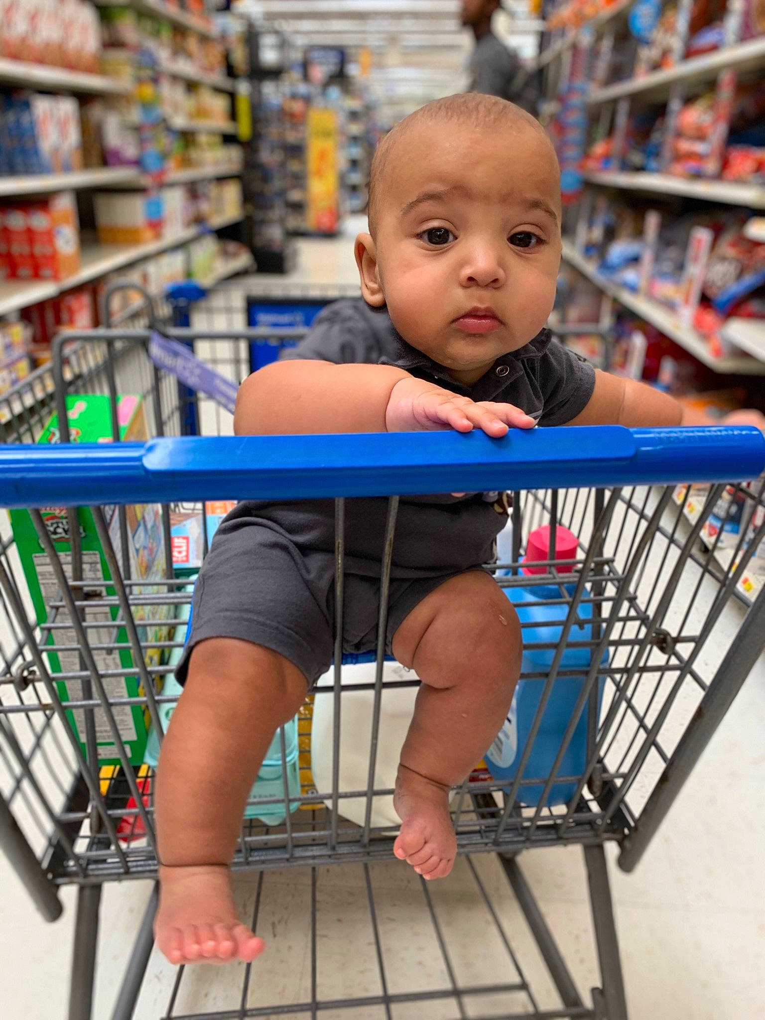 Adrien joined the competition — help win amazing prizes! aisle, baby, cart, child, furniture, grocery_store, person, product, retail, shopping_cart, supermarket, toddler, vehicle