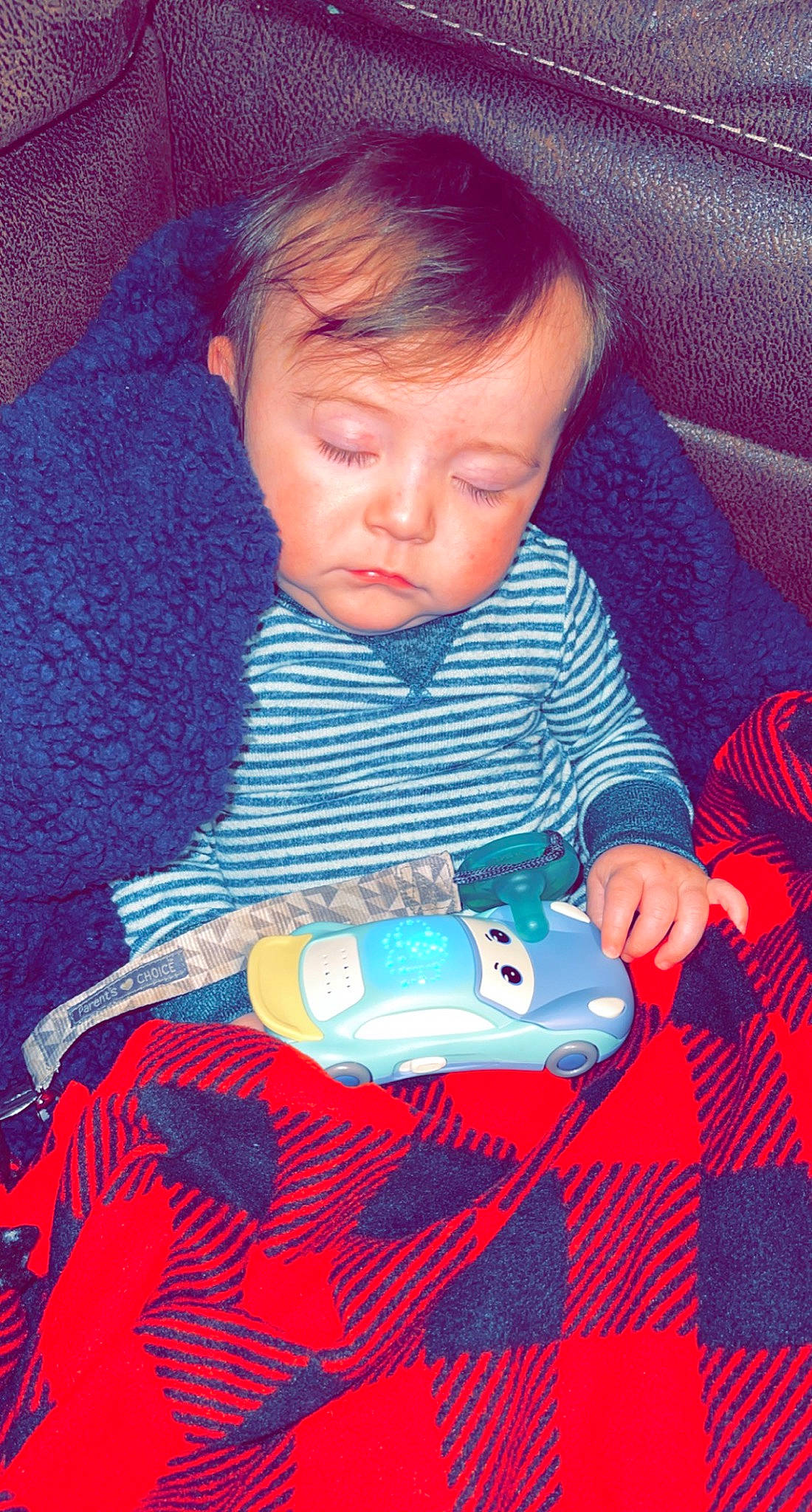 Kaycee joined the competition — help win amazing prizes! arm, azure, baby, baby_toddler_clothing, child, comfort, electric_blue, fun, happy, head, mammal, mouth, organ, pattern, person, red, sitting, sleeve, t_shirt, textile