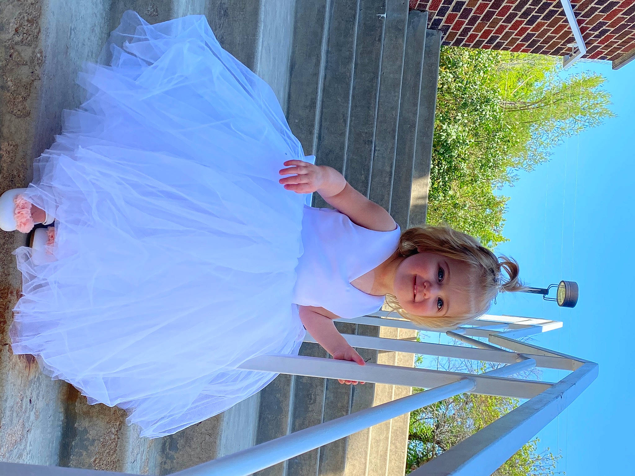 Blake joined the competition — help win amazing prizes! azure, bridal_accessory, bridal_clothing, dress, electric_blue, event, fashion_accessory, fun, happy, joy, leisure, light, line, person, ruffle, sky, smile, tree, umbrella, waist