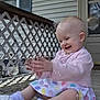 Emilia is registered to the contest to win money with this photo: architecture, baby, building, clothing, dress, face, footwear, happy, head, house, housing, person, photography, plant, porch, portrait, pottedplant, shoe, sitting, summer