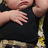 baby, black_clothing, blanket, camo_pants, child, closed_eyes, cute, face, hand, indoors, infant, nap, peaceful, portrait, relaxed, resting, skin, sleeping, soft_texture, young_child
