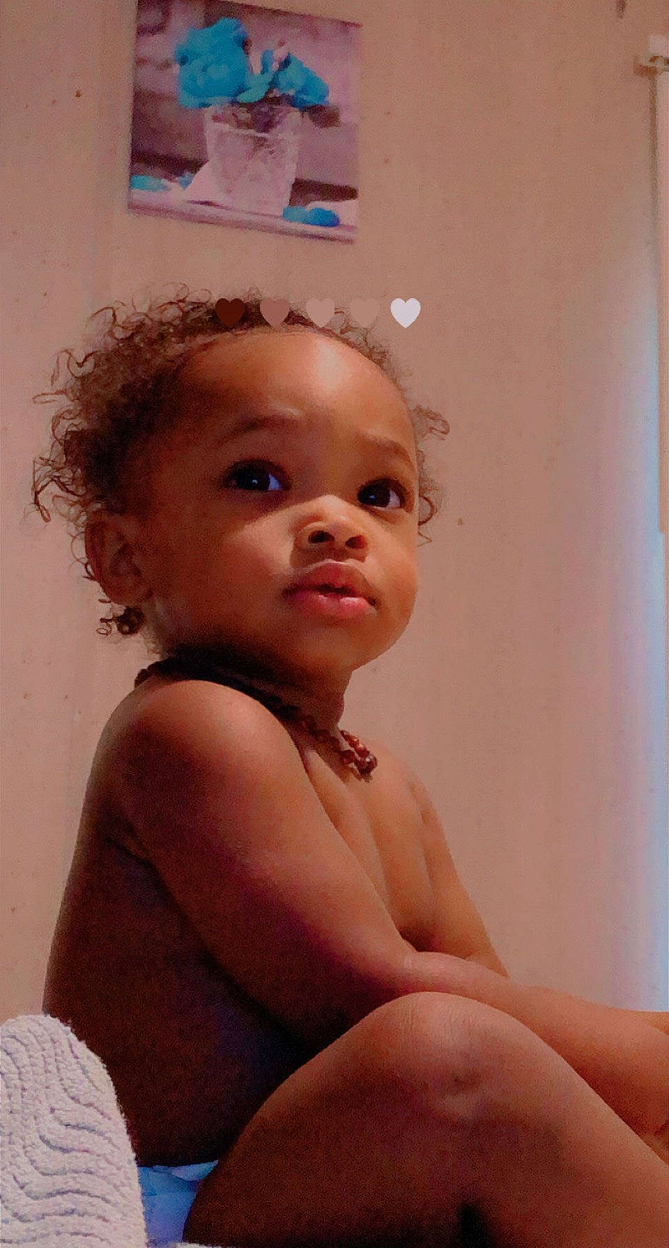 Dominique is registered to the contest to win money with this photo: cheek, chest, chin, eye, eyebrow, eyelash, face, hair, hairstyle, head, human_body, iris, lip, mouth, neck, nose, person, skin, stomach, toddler