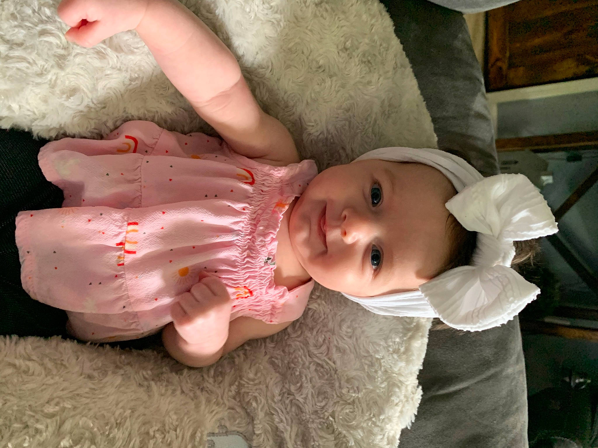 Mariana is registered to the contest to win money with this photo: baby, baby_products, baby_toddler_clothing, cheek, child, clothing, fashion_accessory, finger, fun, gesture, hat, lip, mouth, nail, nose, person, skin, smile, sun_hat, thumb