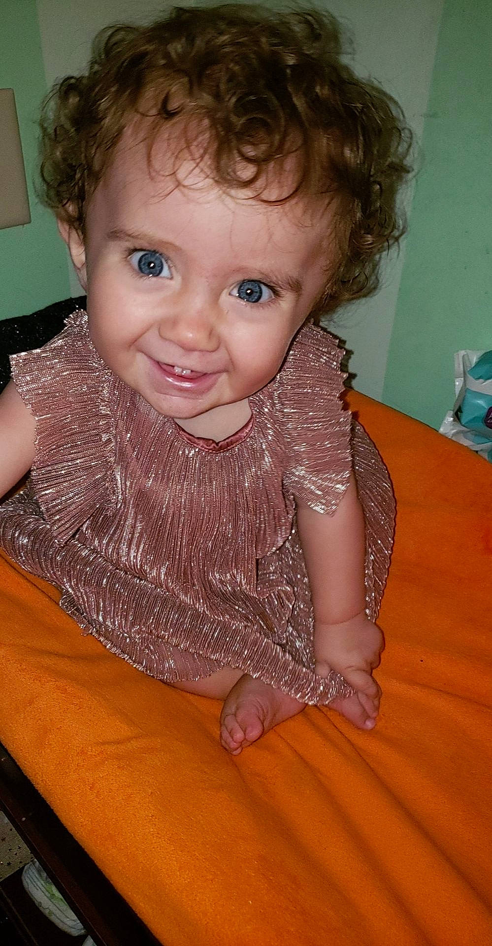 Hailey is registered to the contest to win money with this photo: baby_toddler_clothing, cheek, chin, dress, eye, eyebrow, eyelash, hairstyle, head, human_body, iris, joy, lip, mouth, neck, nose, person, pink, skin, sleeve