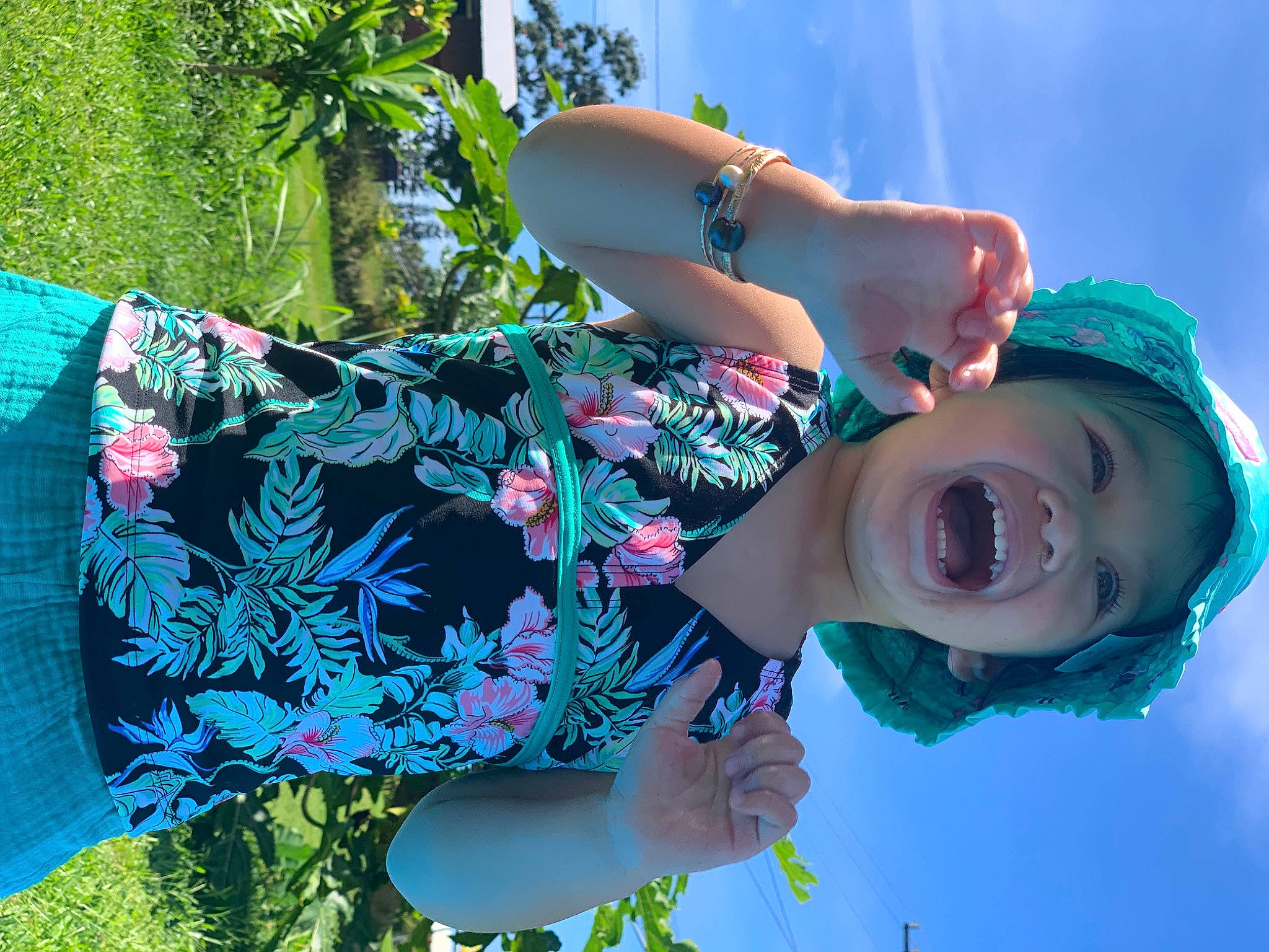 Aleia joined the competition — help win amazing prizes! aqua, azure, blue, cloud, day_dress, flash_photography, grass, green, happy, hat, headwear, leisure, people_in_nature, person, pink, plant, sky, sleeve, smile, summer