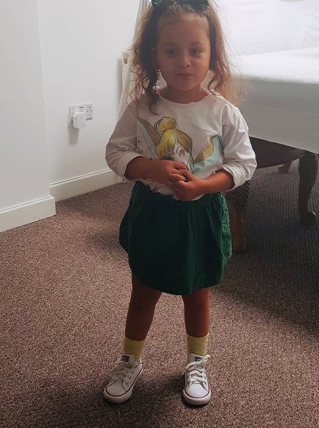 Aryana joined the competition — help win amazing prizes! abdomen, baby, child, costume, dress, footwear, joint, knee, outerwear, person, play, room, shoe, shoulder, skin, sleeve, smile, standing, t_shirt, toddler