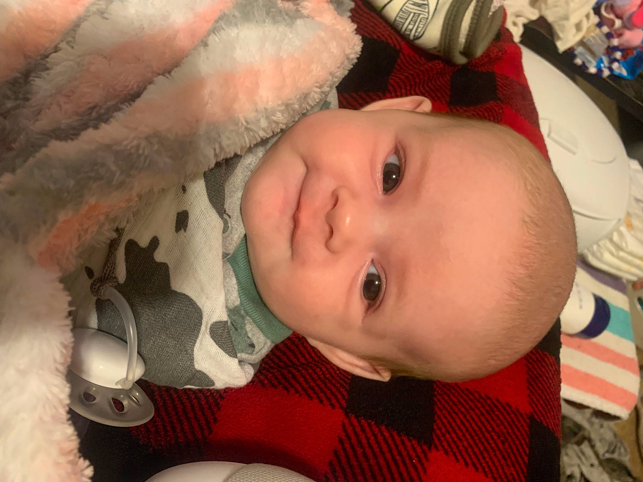 Athena joined the competition — help win amazing prizes! baby, cheek, chin, eye, eyebrow, eyelash, facial_expression, hairstyle, head, human_body, iris, lip, mouth, nose, orange, person, red, skin, textile, toddler