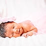 newborn, baby, sleeping, flower, headband, pink, tutu, blanket, soft, cozy, portrait, infant, peaceful, cute, child, resting, closeup, skin, cute_baby, indoors