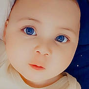 Aria is registered to the contest to win money with this photo: adorable, baby, blue_eyes, child, close_up, clothing, cute, expression, face, head, indoors, infant, innocent, laying_down, looking, person, portrait, skin, soft_light, young