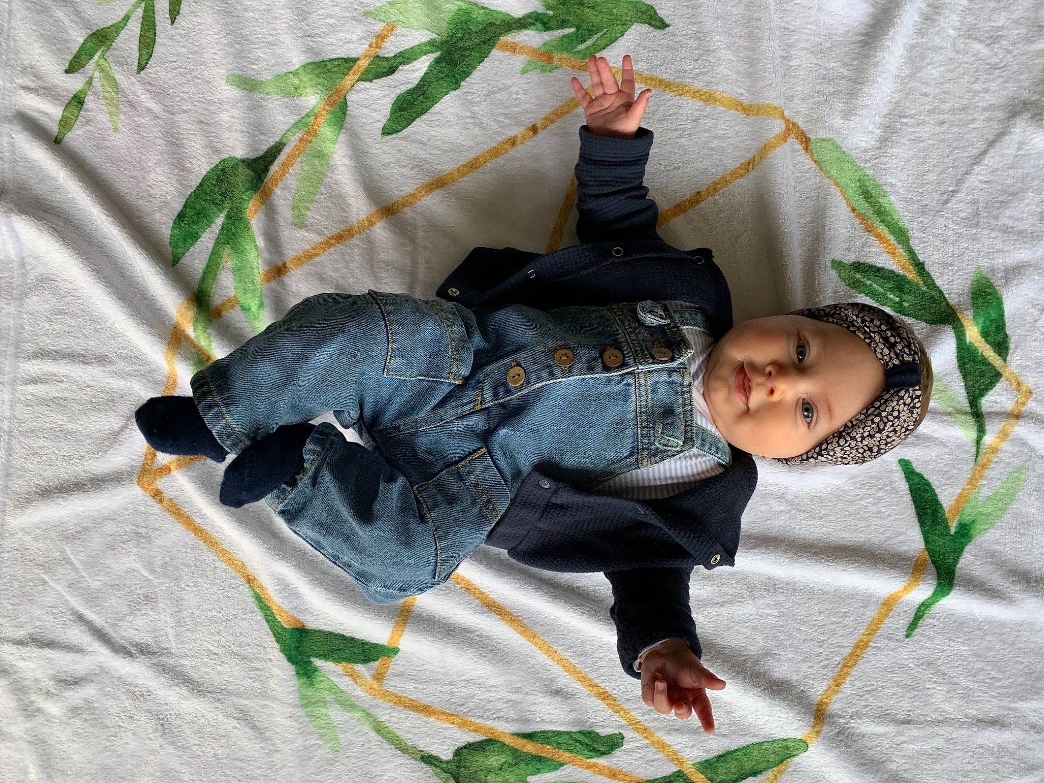 Rose participe au concours pour gagner de l'argent avec cette photo : baby, baby_products, child, comfort, fun, happy, headwear, linens, organism, pattern, person, sleeve, textile, toddler, tree, twig, winter