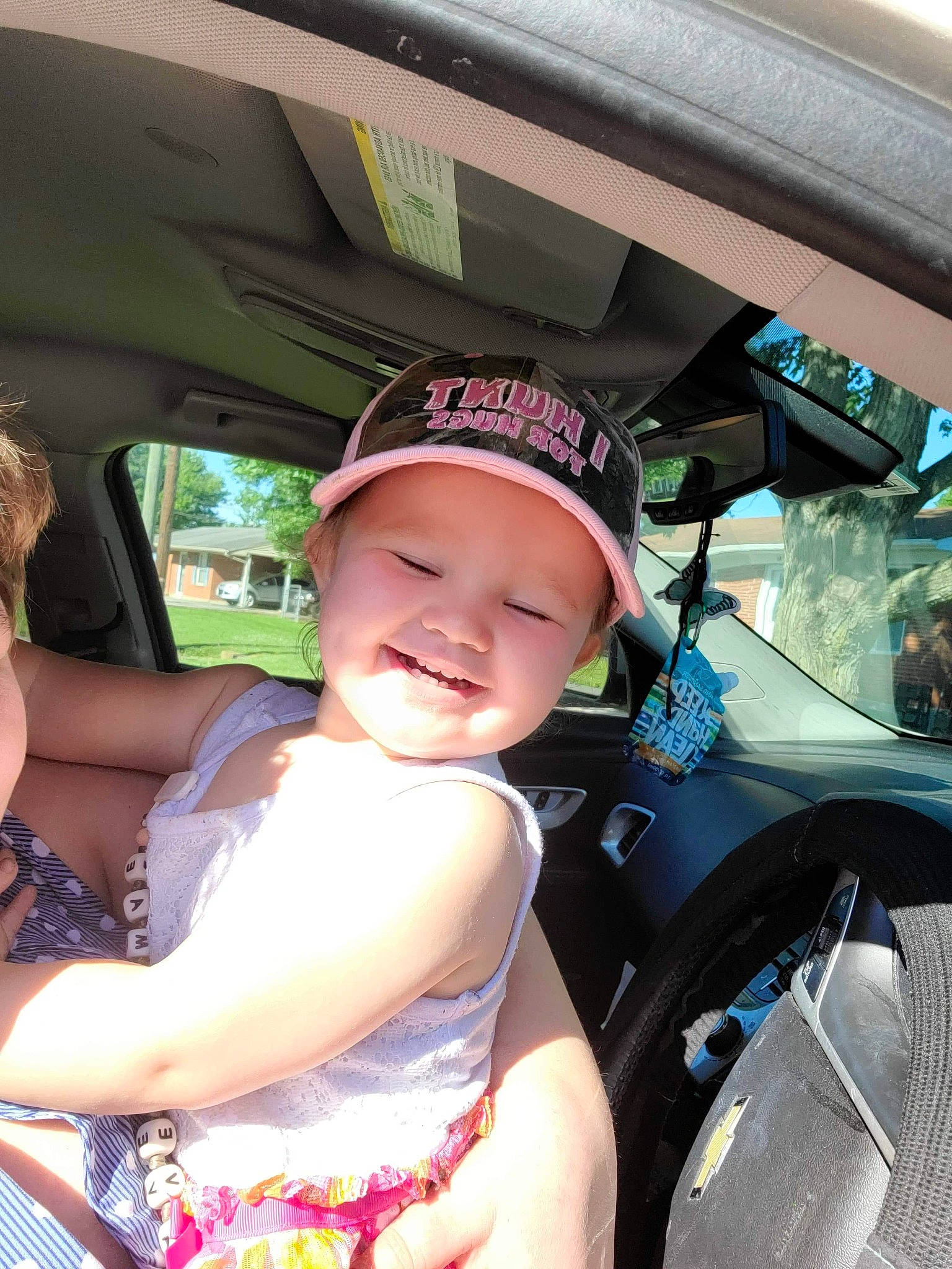 Avery joined the competition — help win amazing prizes! automotive_design, automotive_exterior, automotive_lighting, automotive_tire, baby_carriage, baseball_cap, cap, car_seat, cool, facial_expression, hat, headwear, joy, leisure, motor_vehicle, person, skin, smile, steering_wheel, tire