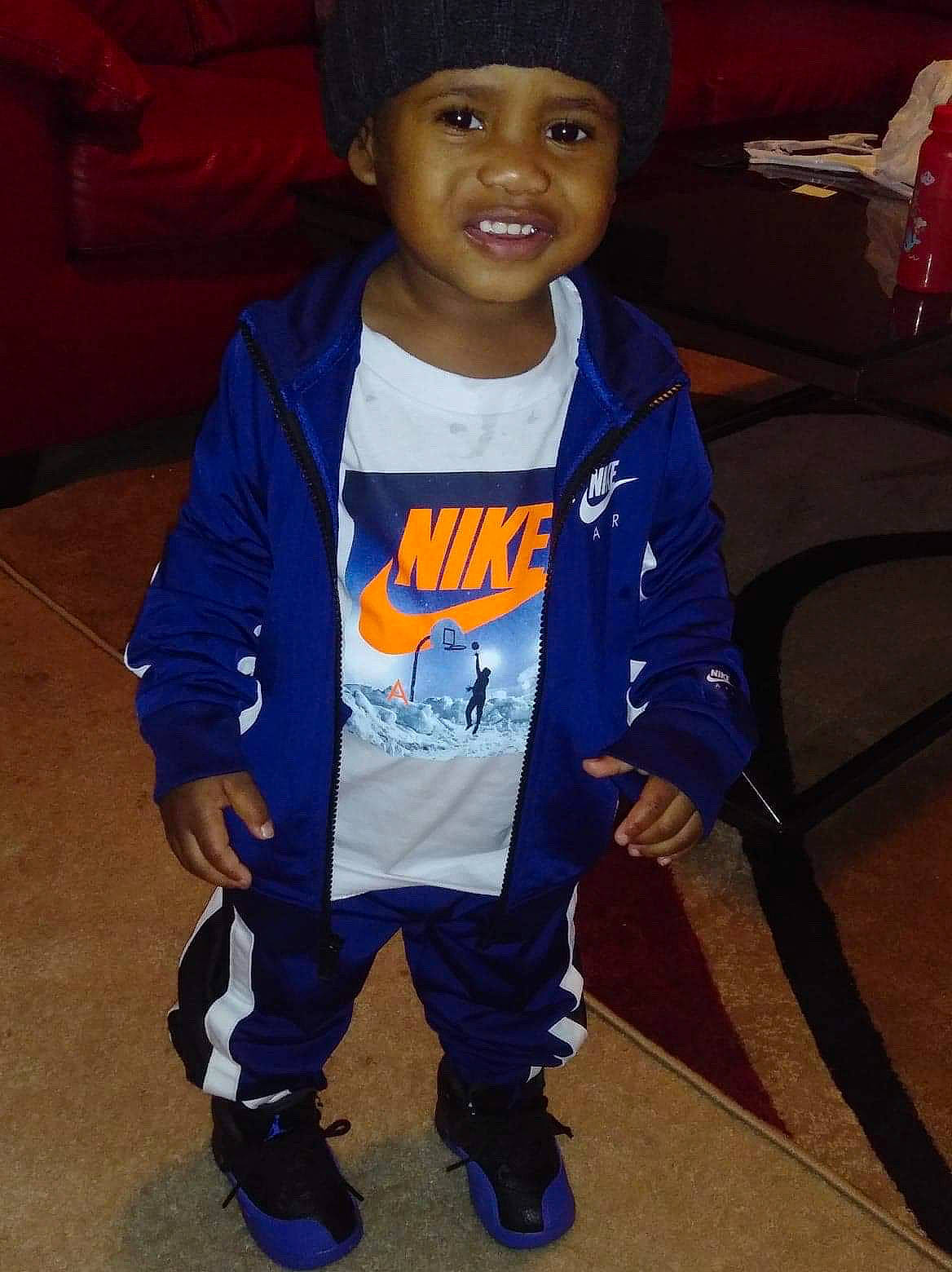 Gary joined the competition — help win amazing prizes! blue, child, cool, costume, headgear, joy, outerwear, person, shoe, sleeve, smile, t_shirt, toddler