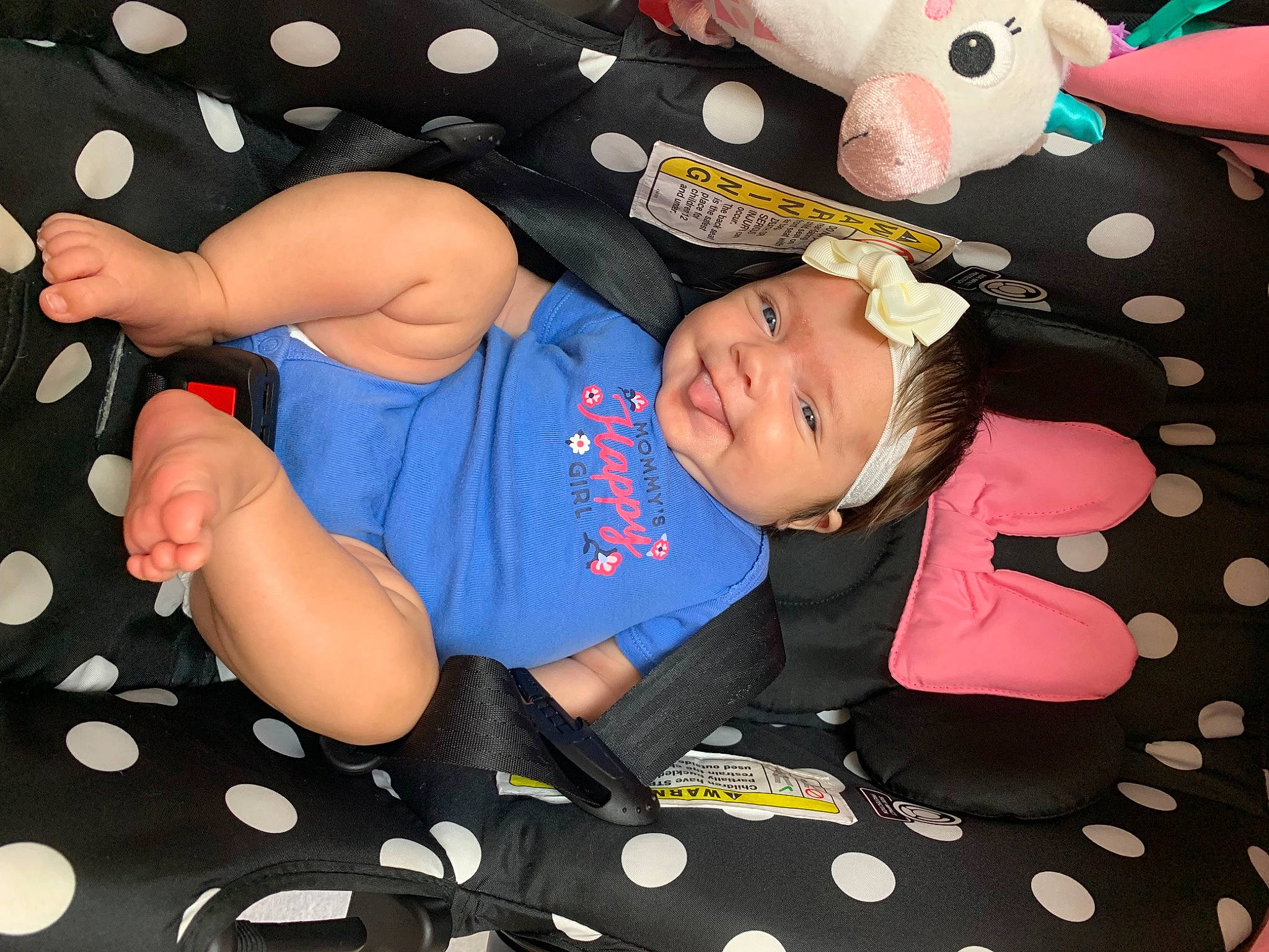 Aubree joined the competition — help win amazing prizes! baby, baby_products, baby_toddler_clothing, child, design, finger, fun, gesture, happy, headwear, joy, pattern, person, photograph, pink, rabbit, sleeve, snapshot, textile, thumb