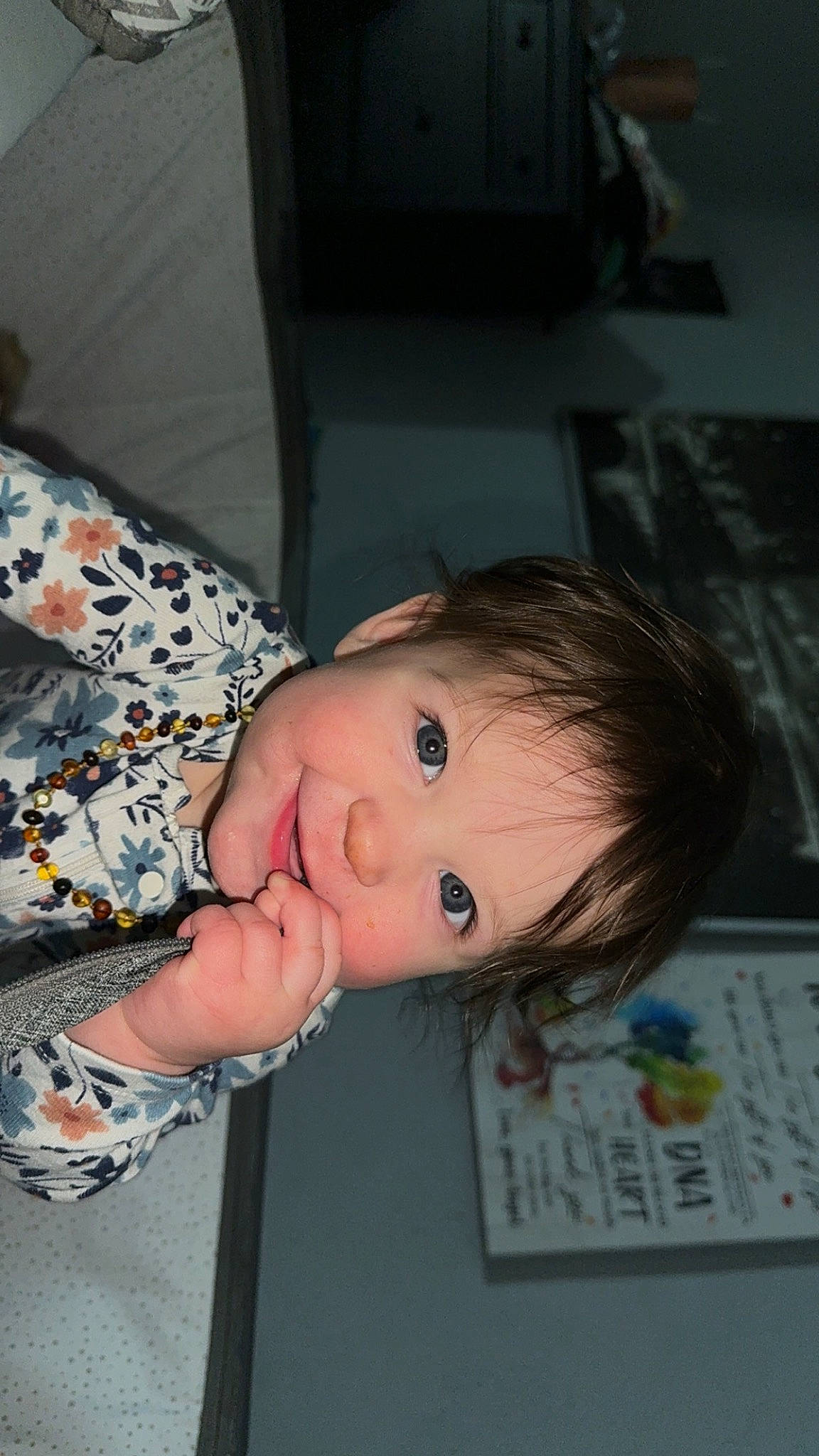 Wrenleigh joined the competition — help win amazing prizes! baby, baby_toddler_clothing, cheek, child, elbow, eyelash, fun, gesture, happy, joy, lip, nail, nose, pattern, person, room, sleeve, thumb, toddler, wrist