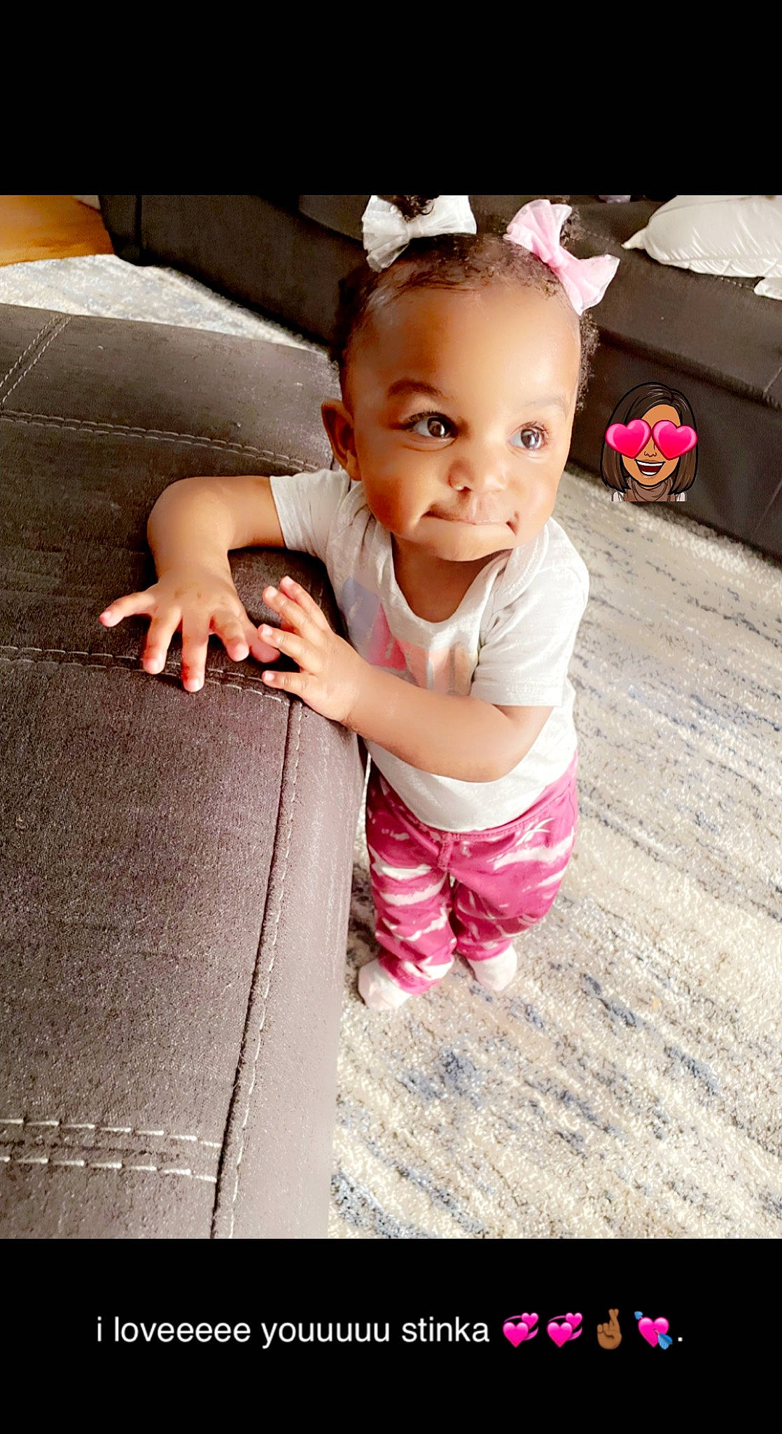 Ariyah joined the competition — help win amazing prizes! baby, baby_toddler_clothing, cheek, cool, eye, finger, flash_photography, gesture, hand, happy, head, leg, lip, mouth, person, pink, skin, smile, textile, tints_and_shades