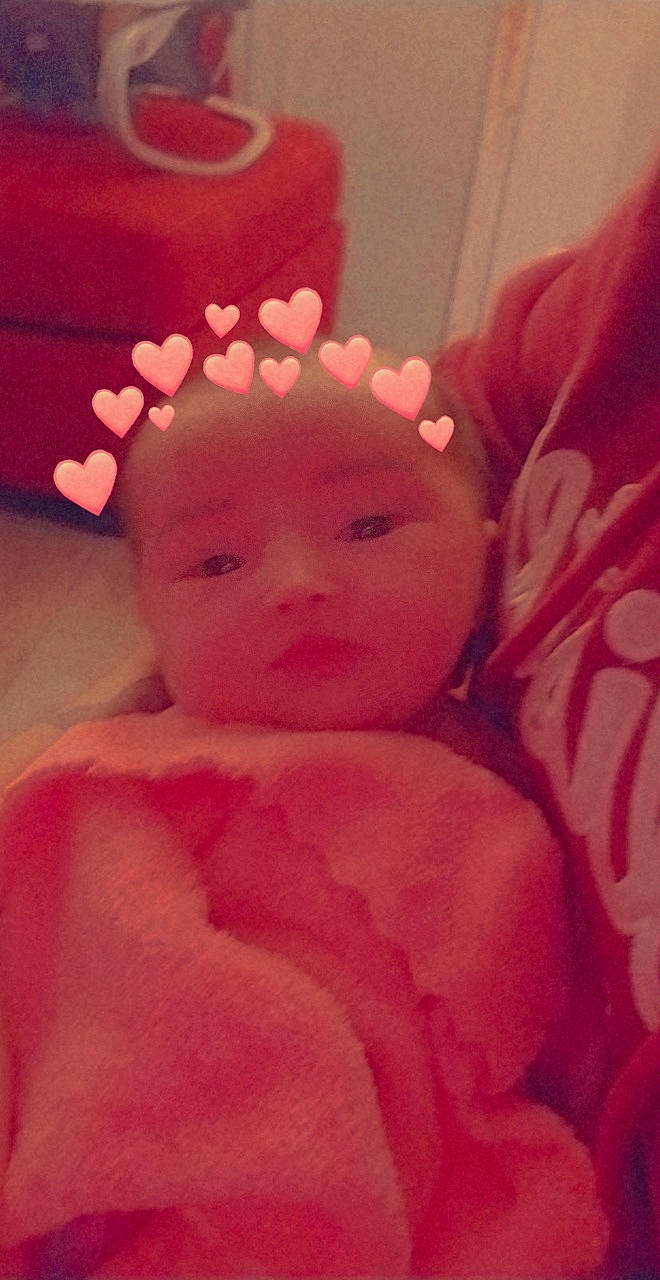 Brailey joined the competition — help win amazing prizes! baby, cheek, chin, comfort, eyebrow, finger, gesture, head, lip, magenta, mouth, nail, nose, peach, person, pink, red, skin, stuffed_toy, thumb