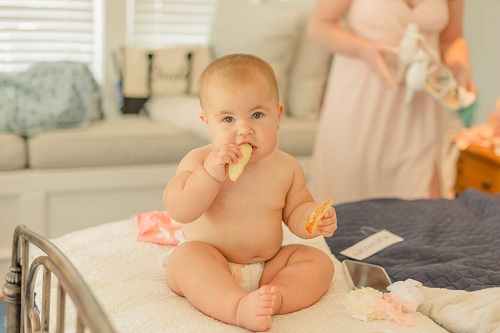 Blakely is registered to the contest to win money with this photo: abdomen, arm, baby, baby_toddler_clothing, barefoot, child, comfort, diaper, event, foot, happy, human_leg, knee, person, sitting, skin, stomach, thigh, thumb, toddler