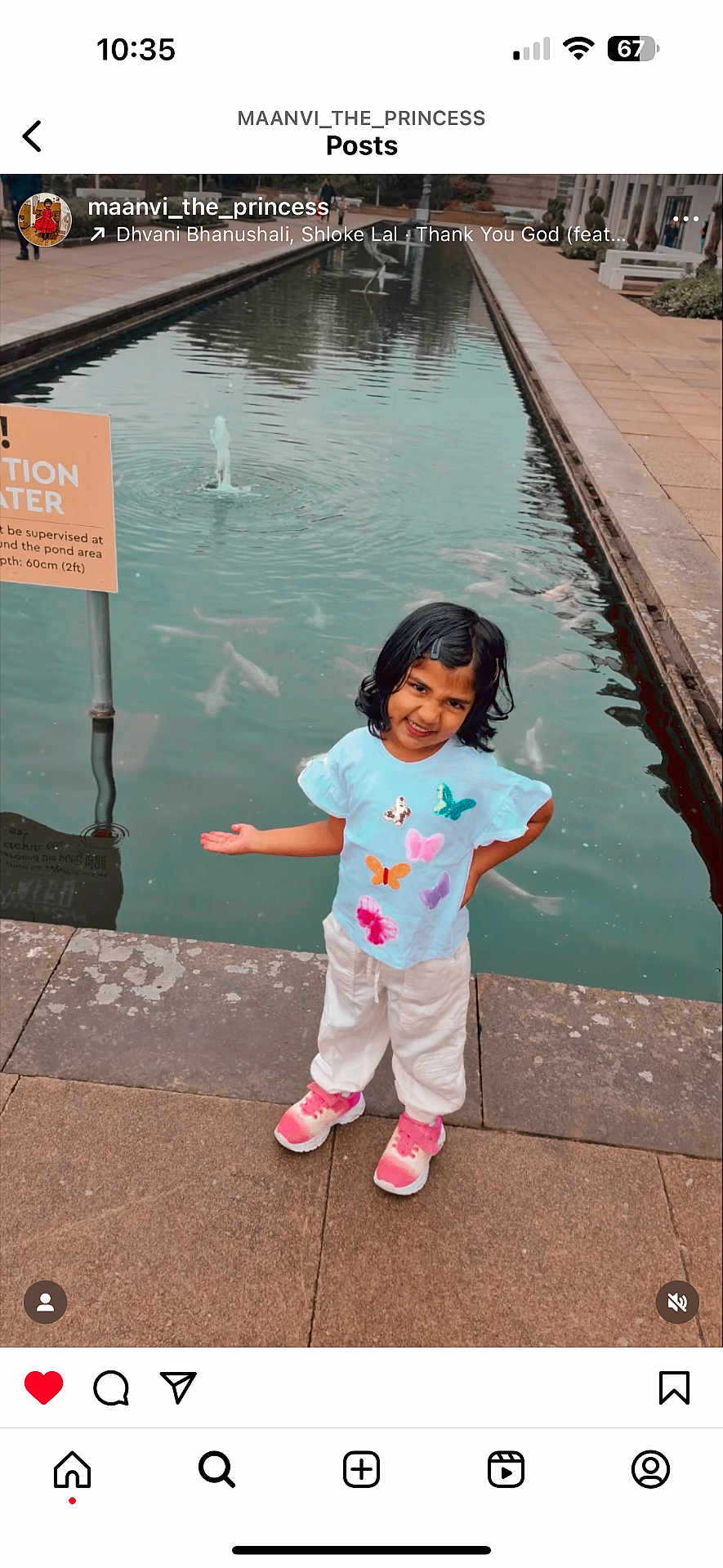 Maanvi is registered to the contest to win money with this photo: advertisement, bodypart, child, clothing, coat, face, female, finger, girl, hand, head, pants, path, person, photography, pool, portrait, poster, t_shirt, water
