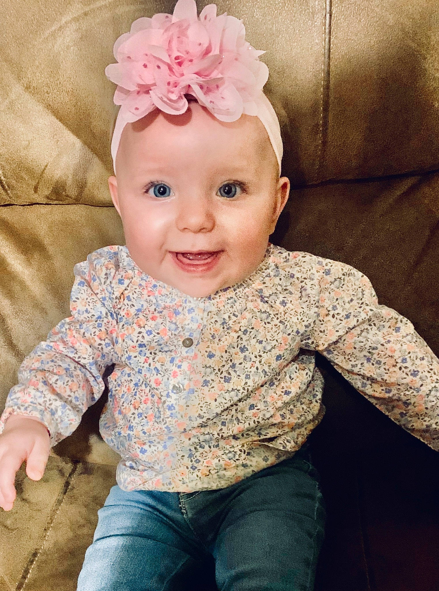 Kinzley joined the competition — help win amazing prizes! baby, baby_toddler_clothing, cheek, child, child_model, design, eye, face, hair_accessory, head, headband, headgear, headpiece, headwear, lip, person, photograph, pink, skin, smile