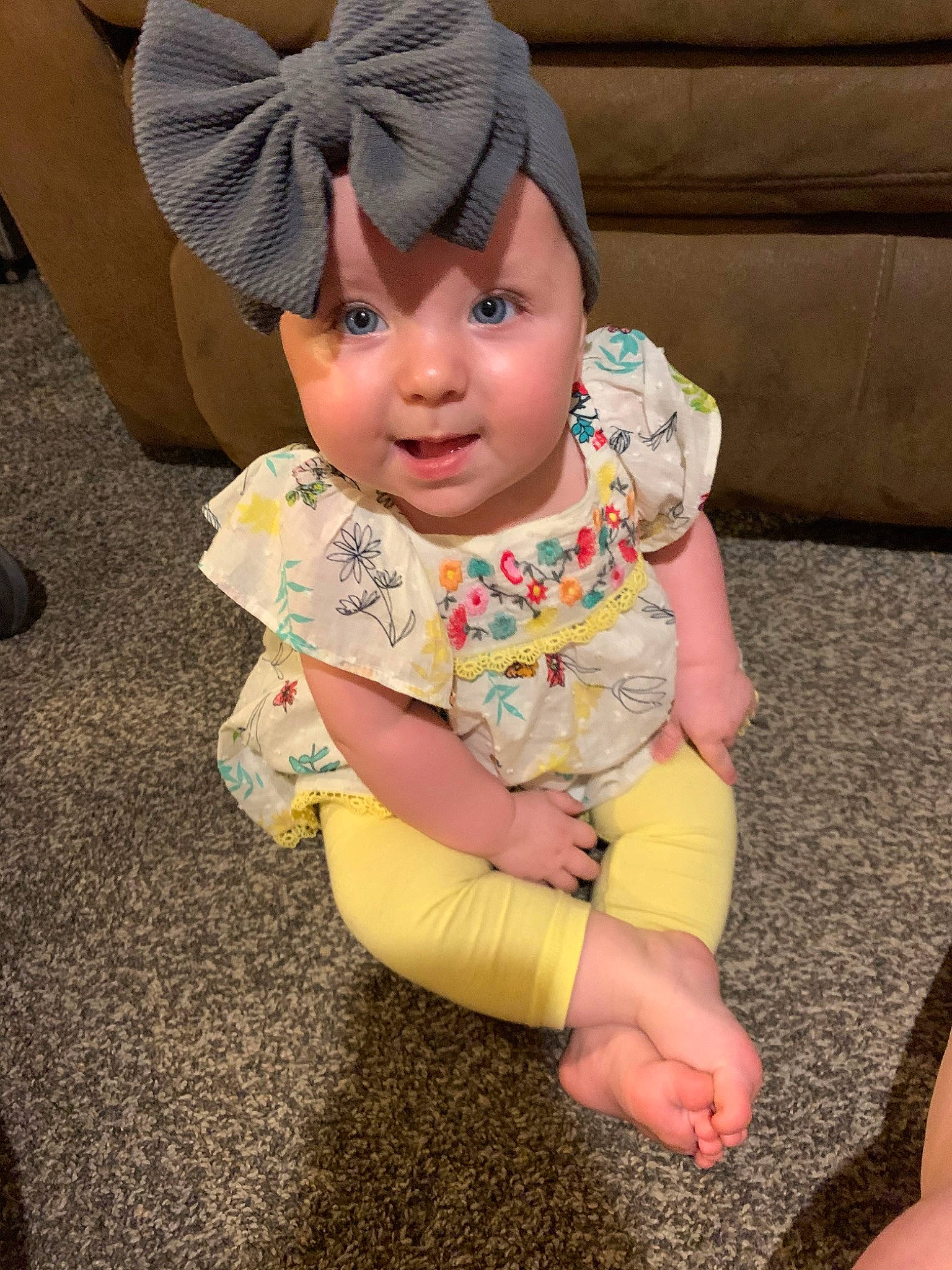 Kinzley is registered to the contest to win money with this photo: baby, cheek, child, head, headwear, person, play, skin, toddler