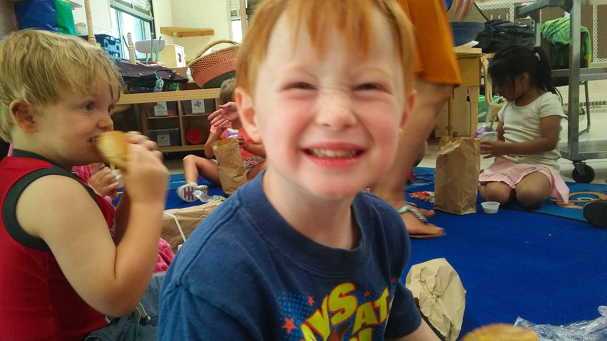 Zaiden is registered to the contest to win money with this photo: child, ear, finger, fun, joy, kindergarten, person, play, smile, toddler