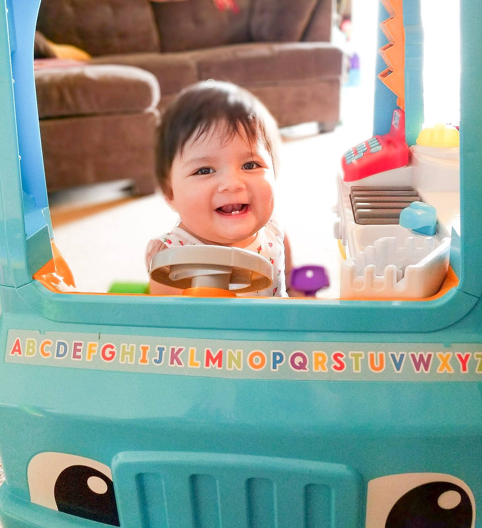 Aria joined the competition — help win amazing prizes! baby, baby_products, baby_toys, car, child, joy, person, play, playset, product, room, smile, toddler, toy, vehicle