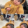 baby, child, hoodie, bear_ears, beanie, indoor, shopping_mall, toy, beads, curious_expression, cute, bundle_up, person_holding, public_space, people, floor_tiles, jacket, winter_clothing, infant, portrait