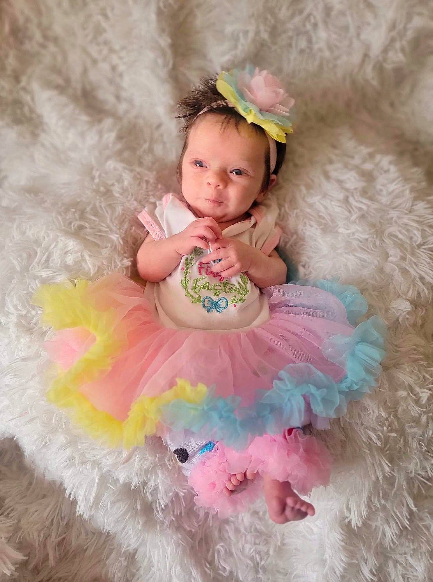Oaklee joined the competition — help win amazing prizes! baby, baby_products, baby_toddler_clothing, ballet_tutu, child, costume_hat, dress, embellishment, event, fashion_accessory, happy, headpiece, magenta, mythical_creature, person, pink, product, ruffle, sleeve, textile