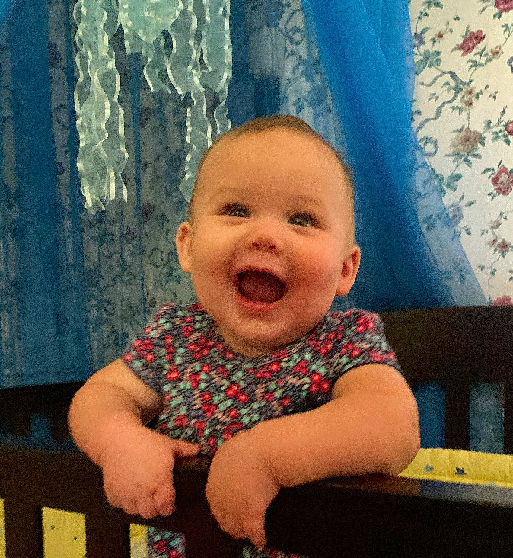 Vivianna is registered to the contest to win money with this photo: baby, cheek, child, chin, face, facial_expression, happy, head, laugh, mouth, nose, person, skin, smile, toddler, world