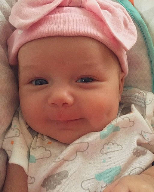 Vivianna joined the competition — help win amazing prizes! baby, baby_making_funny_faces, beauty, cheek, child, chin, close_up, eye, eyebrow, face, forehead, hand, head, headgear, headwear, lip, mouth, nose, person, pink