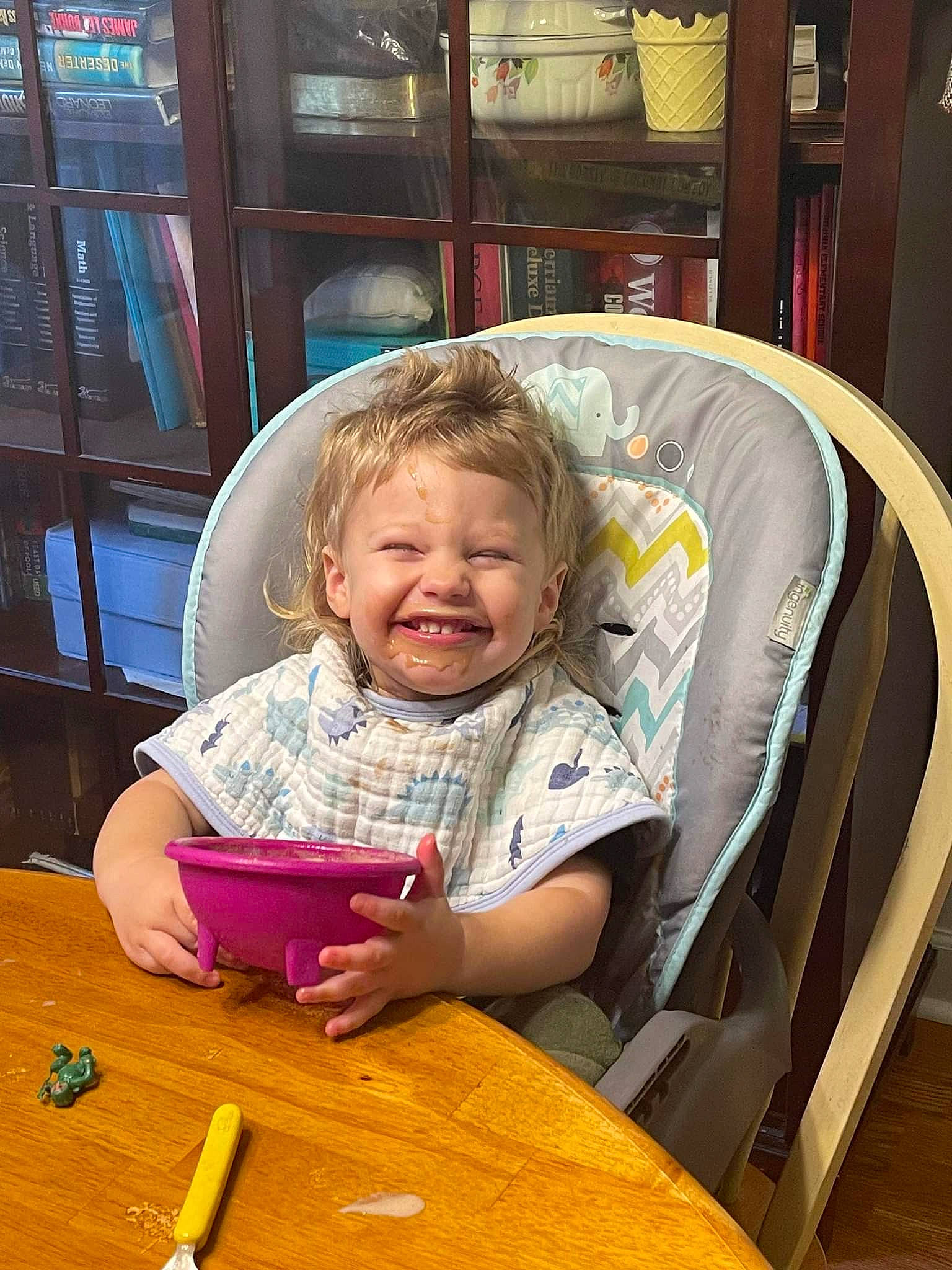 Everette is registered to the contest to win money with this photo: baby, chair, child, comfort, flooring, fun, happy, joy, leisure, person, play, product, shelf, sitting, smile, snapshot, table, tableware, toddler, varnish