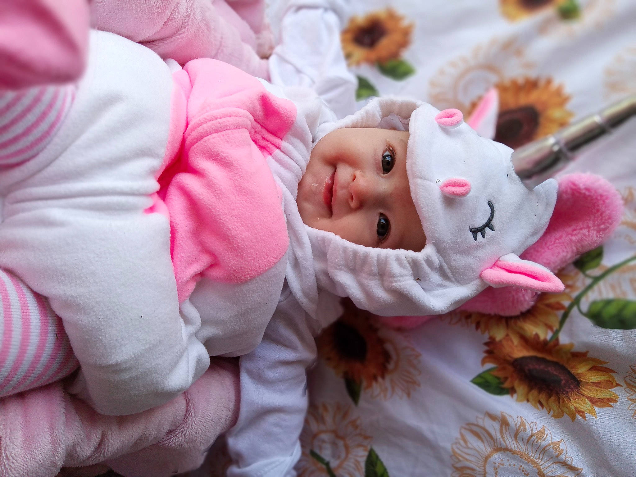 Esmeralda joined the competition — help win amazing prizes! baby, blossom, child, comfort, event, fur, grass, happy, headwear, joy, linens, peach, person, petal, pink, plant, portrait_photography, room, toddler, toy