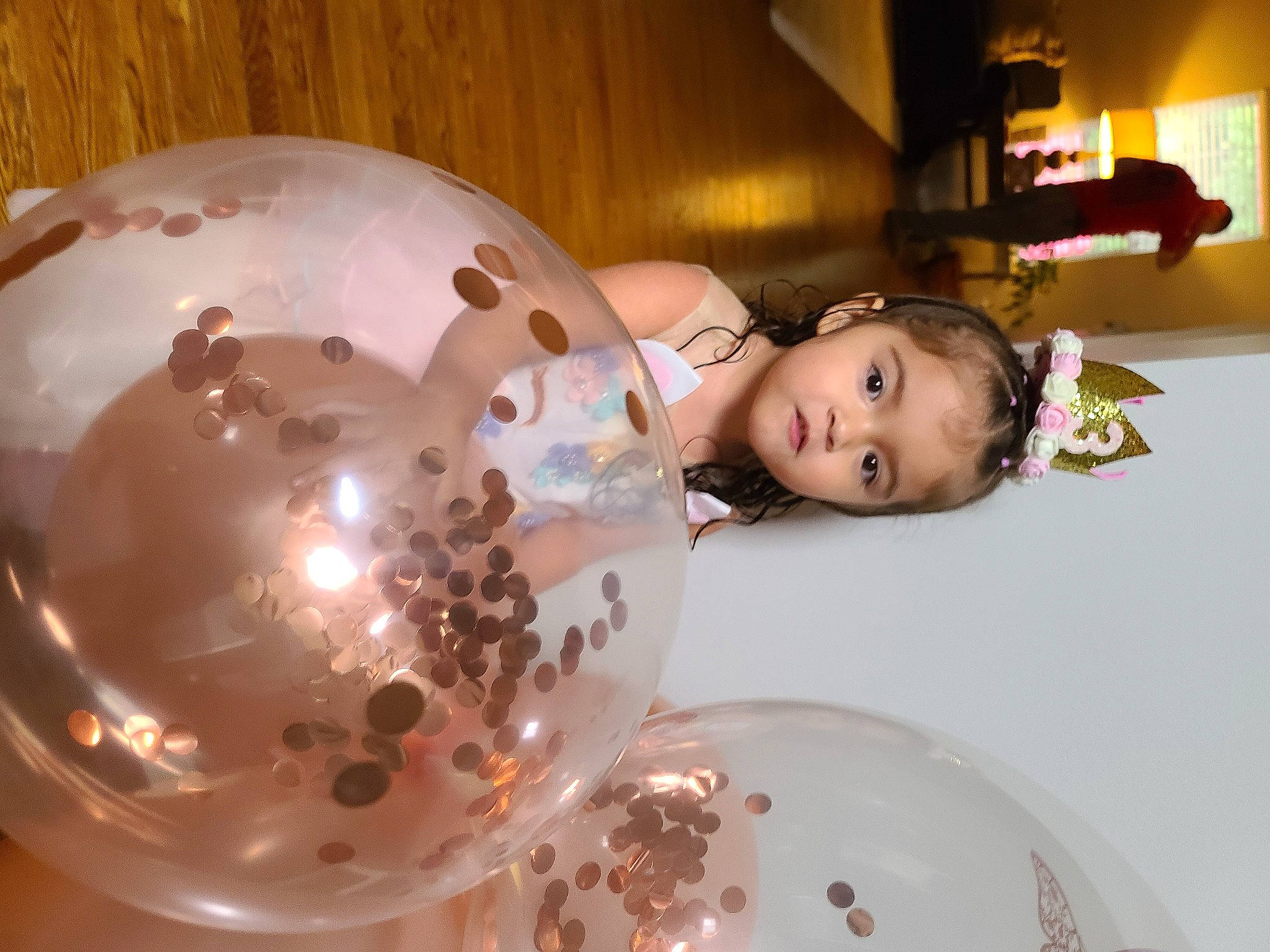 Sadie is registered to the contest to win money with this photo: art, balloon, circle, cup, dishware, dress, drinkware, event, flash_photography, fun, headgear, kitchen_utensil, organ, ornament, person, plate, porcelain, serveware, tableware, toddler