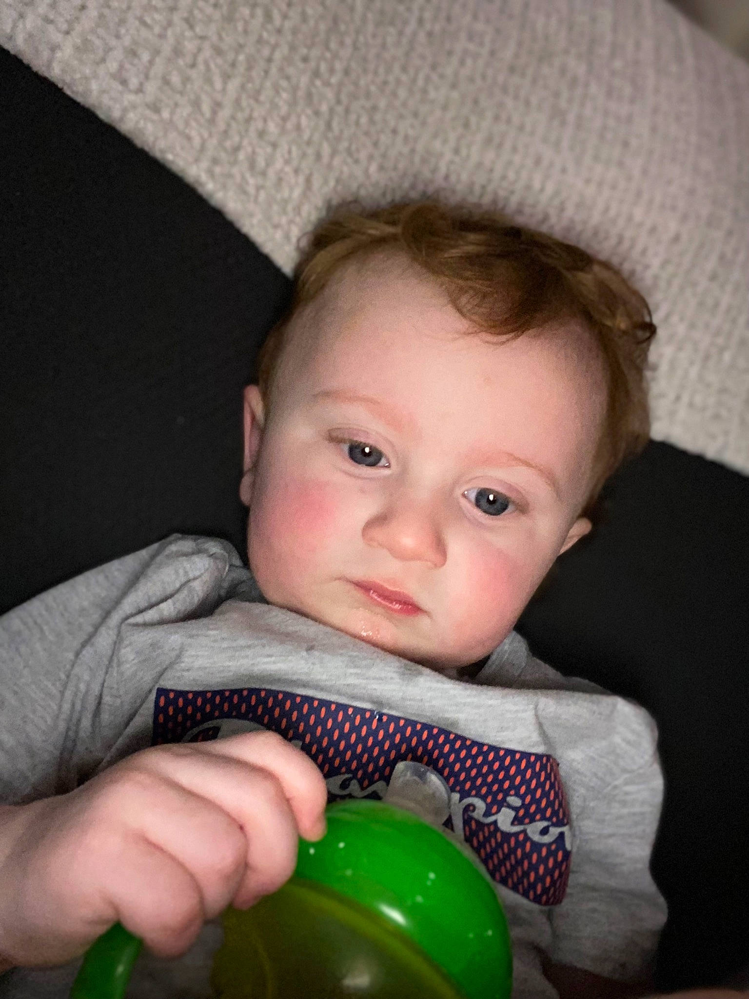 Aydan is registered to the contest to win money with this photo: baby, baby_toddler_clothing, ball, cheek, child, chin, comfort, eye, fedora, finger, hairstyle, hand, hat, iris, lip, mouth, nose, person, skin, smile